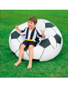Tradineur - Sillón hinchable fútbol 114 x 112 x 66 cm, puff inflable balón, asiento forma de pelota para interior y exterior, vá