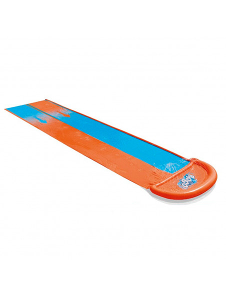 Tradineur - Pista deslizante hinchable doble carril 488 x 138 cm, tobogán de agua, pvc, dos carriles para carreras, con rociador Tradineur - Pista deslizante hinchable doble carril 488 x 138 cm, tobogán de agua, pvc, dos carriles para carreras, con rociador