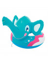Tradineur - Flotador infantil hinchable elefante con pulverizador en la trompa 69 x 61 cm, anillo, asiento natación niños con bo