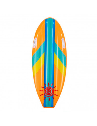 Tradineur - Colchoneta surf infantil hinchable con asas 112 x 40 x 10 cm, flotador inflable flotante natación, niños, playa y pi