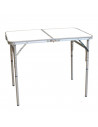 Mesa plegable de aluminio con altura ajustable 90 x 60 x 39/70 cm, mesa portátil multiusos, camping, jardín, picnic, playa, colo