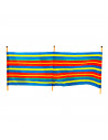 Paravientos 3 palos para playa 200 x 115 cm, protector de viento, 2 paneles polyetileno, postes de madera, acampada, camping, ja