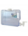 Tradineur - Dispensador de bebidas de plástico 3 litros con grifo para frigorífico, 22 x 7 x 33,5 cm, botella dispensadora agua,