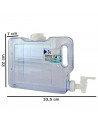 Tradineur - Dispensador de bebidas de plástico 3 litros con grifo para frigorífico, 22 x 7 x 33,5 cm, botella dispensadora agua,