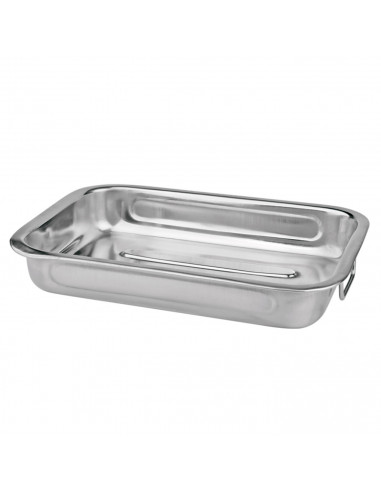LifeStyle - Bandeja de horno con asas abatibles, acero inoxidable, 36,3 x 26,1 x 5,5 cm, fuente, molde, recipiente rectangular,