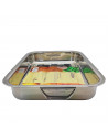 LifeStyle - Bandeja de horno con asas abatibles, acero inoxidable, 36,3 x 26,1 x 5,5 cm, fuente, molde, recipiente rectangular,