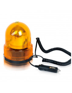 Luz rotativa de advertencia magnética 12 V, 15 x 12,5 cm, faro, foco de emergencia ámbar para mechero de camión, tractor, excava
