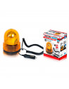 Luz rotativa de advertencia magnética 12 V, 15 x 12,5 cm, faro, foco de emergencia ámbar para mechero de camión, tractor, excava
