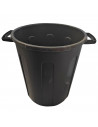 Cubo de basura de plástico negro con asas 100 litros, 68,2 x 63,8 x 53,4 cm, contenedor de residuos, papelera con tapa, recipien