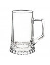 Tradineur - Set de 6 jarras de cerveza de vidrio 51 cl, modelo Stern, vasos base gruesa y asa 14,9 x 9,8 cm, vidrio pesado y res