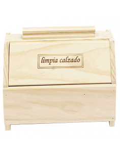 Caja de madera limpia calzado 20.7 x 24.5 x 14.9 cm, recipiente madera para utensilios de limpiar zapatos con asa y tapas a los