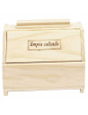 Caja de madera limpia calzado 20.7 x 24.5 x 14.9 cm, recipiente madera para utensilios de limpiar zapatos con asa y tapas a los