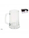 Tradineur - Set de 6 jarras de cerveza de vidrio 51 cl, modelo Stern, vasos base gruesa y asa 14,9 x 9,8 cm, vidrio pesado y res