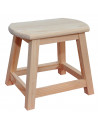 Tradineur - Taburete de madera maciza natural sin tratar 29,6 x 34,7 x 27 cm, banqueta rústica, asiento infantil, reposapiés