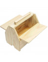Caja de madera limpia calzado 20.7 x 24.5 x 14.9 cm, recipiente madera para utensilios de limpiar zapatos con asa y tapas a los