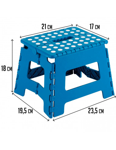 Tradineur - Taburete plegable pvc infantil multiuso 21 x 17 x 18 cm, carga máxima 150 kg, taburete de plástico niños, guardería,