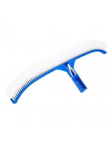 Tradineur - Cepillo curvo para piscinas 43 x 3 cm, fijación clip, cabezal de cepillo limpiafondos y paredes de piscina, cerdas f