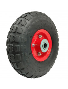 Tradineur - Rueda neumática hinchable para carretilla - Estructura de hierro - Dibujo para conocer el desgaste, eje de 19 mm - C