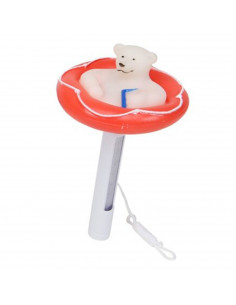 Tradineur - Termómetro flotante para piscina 20 x 11,5 cm, medidor temperatura con cuerda para spa, jacuzzi, acuario, estanque,