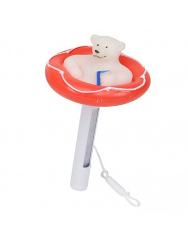 Tradineur - Termómetro flotante para piscina 20 x 11,5 cm, medidor temperatura con cuerda para spa, jacuzzi, acuario, estanque,