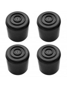 Tradineur - Pack 4 conteras de goma 16 mm para patas de silla, muletas, bastones, andadores. Tacos, virolas, protectores cónicos