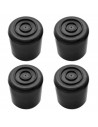 Tradineur - Pack 4 conteras de goma 16 mm para patas de silla, muletas, bastones, andadores. Tacos, virolas, protectores cónicos