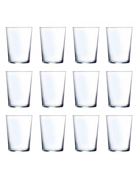 Tradineur - Juego de 12 vasos de cristal de 520 ml, pack de vasos para agua, bebidas, ligeros, aptos para lavavajillas, 12,1 x 8 Tradineur - Juego de 12 vasos de cristal de 520 ml, pack de vasos para agua, bebidas, ligeros, aptos para lavavajillas, 12,1 x 8