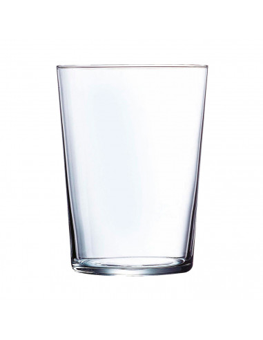 Tradineur - Juego de 12 vasos de cristal de 520 ml, pack de vasos para agua, bebidas, ligeros, aptos para lavavajillas, 12,1 x 8