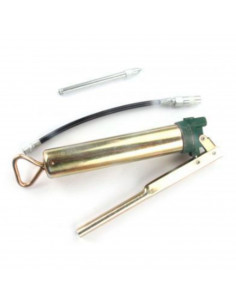 Bomba de engrase, pistola engrasadora 4.500 P.S.I., pistola lubricante neumática con palanca 200 ml, acero inoxidable, manguera