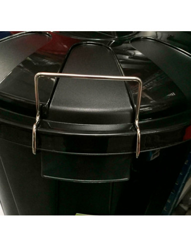 Tradineur - Cubo de basura con tapa y asas metálicas, contenedor de residuos de plástico, papelera, reciclaje, industrial, fabri