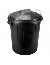Tradineur - Cubo de basura con tapa y asas metálicas, contenedor de residuos de plástico, papelera, reciclaje, industrial, fabri