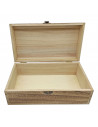 Conjunto de 3 cajas de madera, forma de baúl, 9,5 x 25 x 14 cm, juego cajas rectangulares decorativas, cierre metálico frontal,