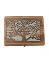 Conjunto 3 cajas de madera, forma de baúl, 9 x 19 x 15,5 cm, juego cajas rectangulares decorativas, cierre metálico frontal, alm