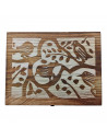 Conjunto 3 cajas rectangulares de madera 8 x 18 x 13,8 cm, juego cajas decorativas, cierre metálico frontal, almacenaje objetos