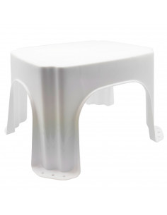 Taburete de plástico blanco 20,7 x 35,8 x 30,5 cm, banqueta, asiento con superficie antideslizante de 28,5 x 23,5 cm, escalón, p
