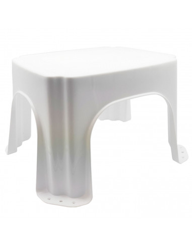 Taburete de plástico blanco 20,7 x 35,8 x 30,5 cm, banqueta, asiento con superficie antideslizante de 28,5 x 23,5 cm, escalón, p