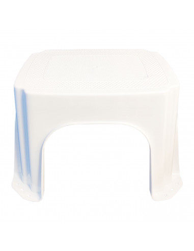 Taburete de plástico blanco 20,7 x 35,8 x 30,5 cm, banqueta, asiento con superficie antideslizante de 28,5 x 23,5 cm, escalón, p