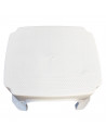 Taburete de plástico blanco 20,7 x 35,8 x 30,5 cm, banqueta, asiento con superficie antideslizante de 28,5 x 23,5 cm, escalón, p