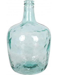 Tradineur - Garrafa de vidrio 8 litros sin tapón, modelo Apple, 38 x 25 cm, damajuana, botella de vidrio liso para almacenar agu