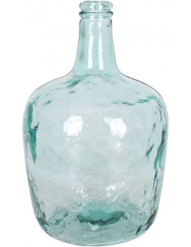 Tradineur - Garrafa de vidrio 8 litros sin tapón, modelo Apple, 38 x 25 cm, damajuana, botella de vidrio liso para almacenar agu