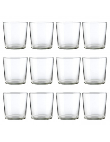 Set de 12 vasos de cristal 35,5 cl, modelo Bodega, pack de 12 vasos para pinta de cerveza 8,3 x 8,8 cm, diseño clásico, resisten