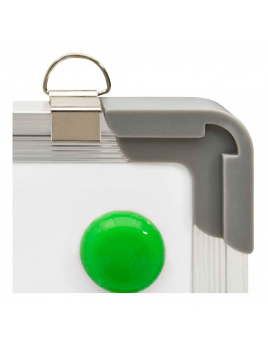 Tradineur - Pizarra Magnética de doble cara con rotulador de borrado en seco - Marco de Aluminio - Facil de borrar y colocar - I