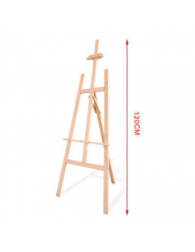 Caballete de madera para pintar, regulable, 120 cm, tres patas, soporte de lienzos para pinturas al óleo, acrílicas o exposición