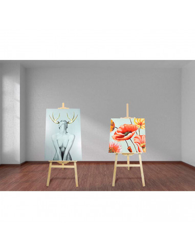 Caballete de madera para pintar, regulable, 120 cm, tres patas, soporte de lienzos para pinturas al óleo, acrílicas o exposición