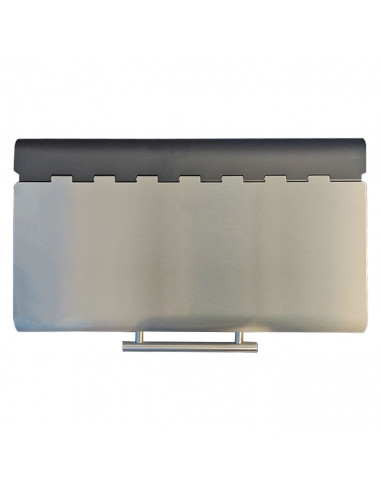 Panera de acero con tapa abatible 20,2 x 36 x 13,7 cm, contenedor para pan metálico, recipiente con tapa y asa para almacenar pa