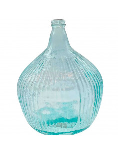 Tradineur - Garrafa de vidrio rayada 16 litros sin tapón, modelo Apple, 41,5 x 31,5 cm, damajuana, botella de vidrio a rayas par