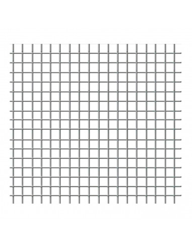 Tradineur - Rollo de malla metálica galvanizada cuadrada gris, 1 x 5 m, valla, cierre de alambre, mallado 25 x 25 mm, grosor 0,9