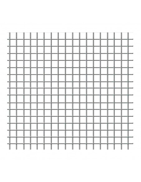 Tradineur - Rollo de malla metálica galvanizada cuadrada gris, 1 x 5 m, valla, cierre de alambre, mallado 25 x 25 mm, grosor 0,9