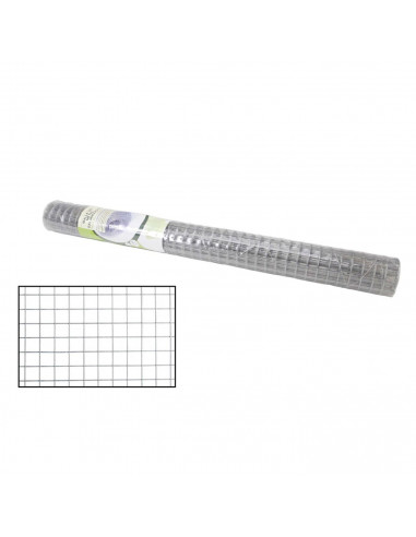 Tradineur - Rollo de malla metálica galvanizada cuadrada gris, 1 x 5 m, valla, cierre de alambre, mallado 25 x 25 mm, grosor 0,9