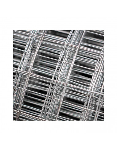 Tradineur - Rollo de malla metálica galvanizada cuadrada gris, 1 x 5 m, valla, cierre de alambre, mallado 25 x 25 mm, grosor 0,9